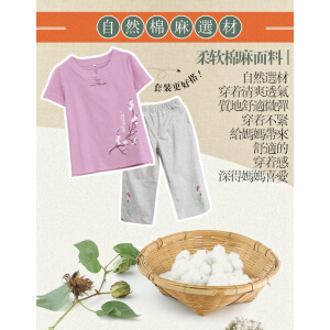 秋芙罗中年妈妈装衣服夏装纯棉两件套装中年妇女上衣小衫中老年人女装棉麻短袖T恤Q3552090535 紫色 3XL【建议115-130斤】
